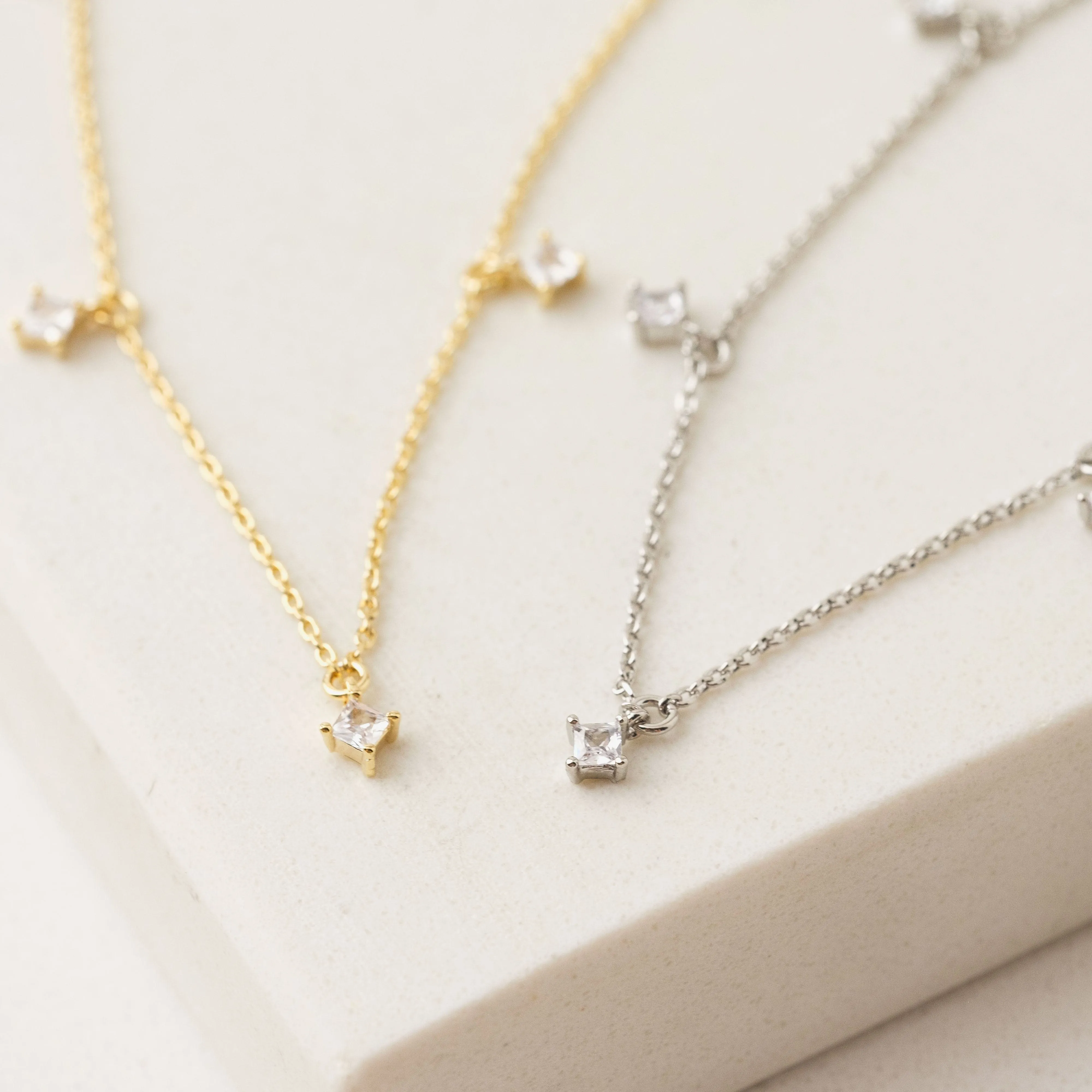 Lyra Cubic Zirconia Necklace Silver