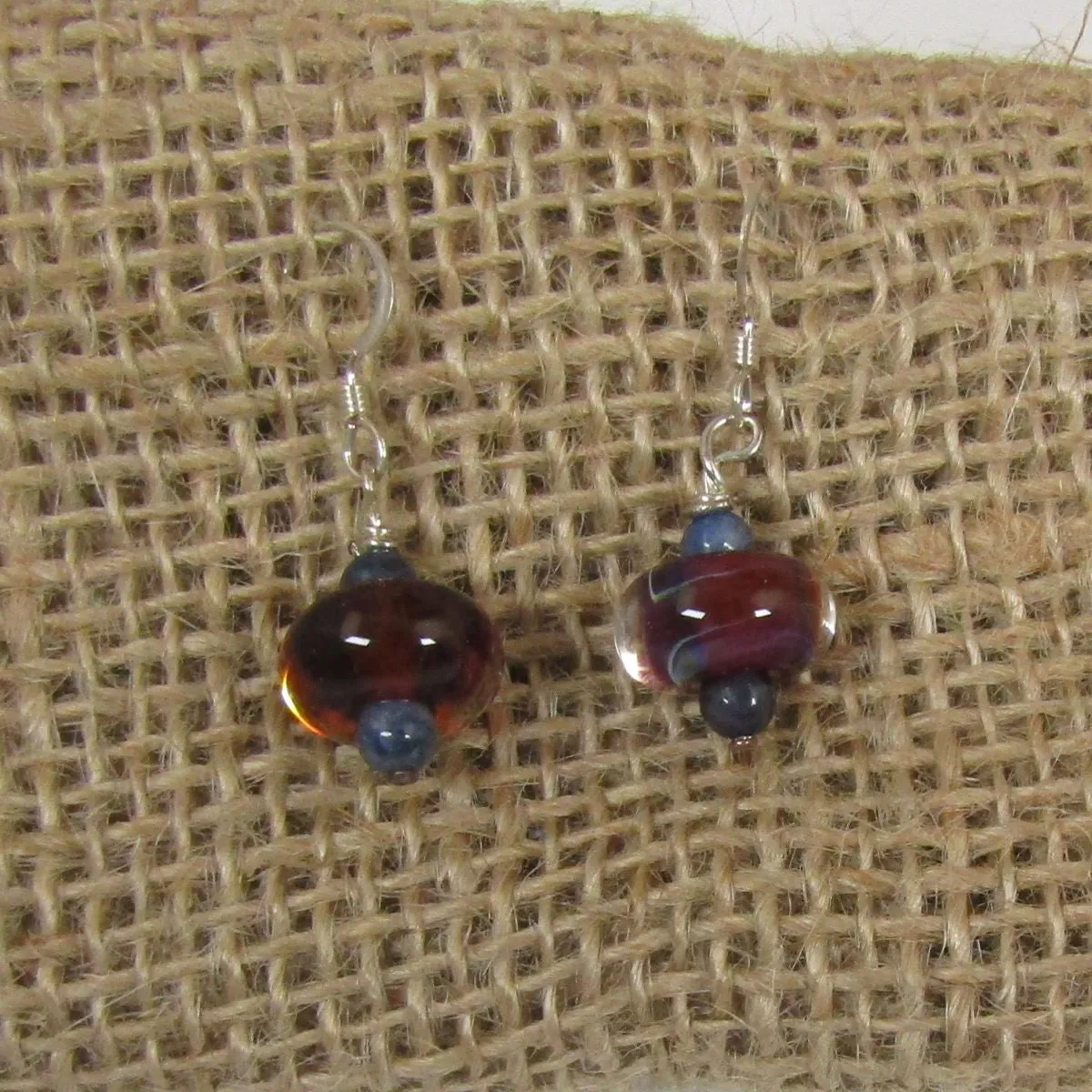 Maroon Handmade Artisan Drop Earrings