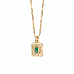 May Emerald Birthstone Necklace 18ct Gold Plate