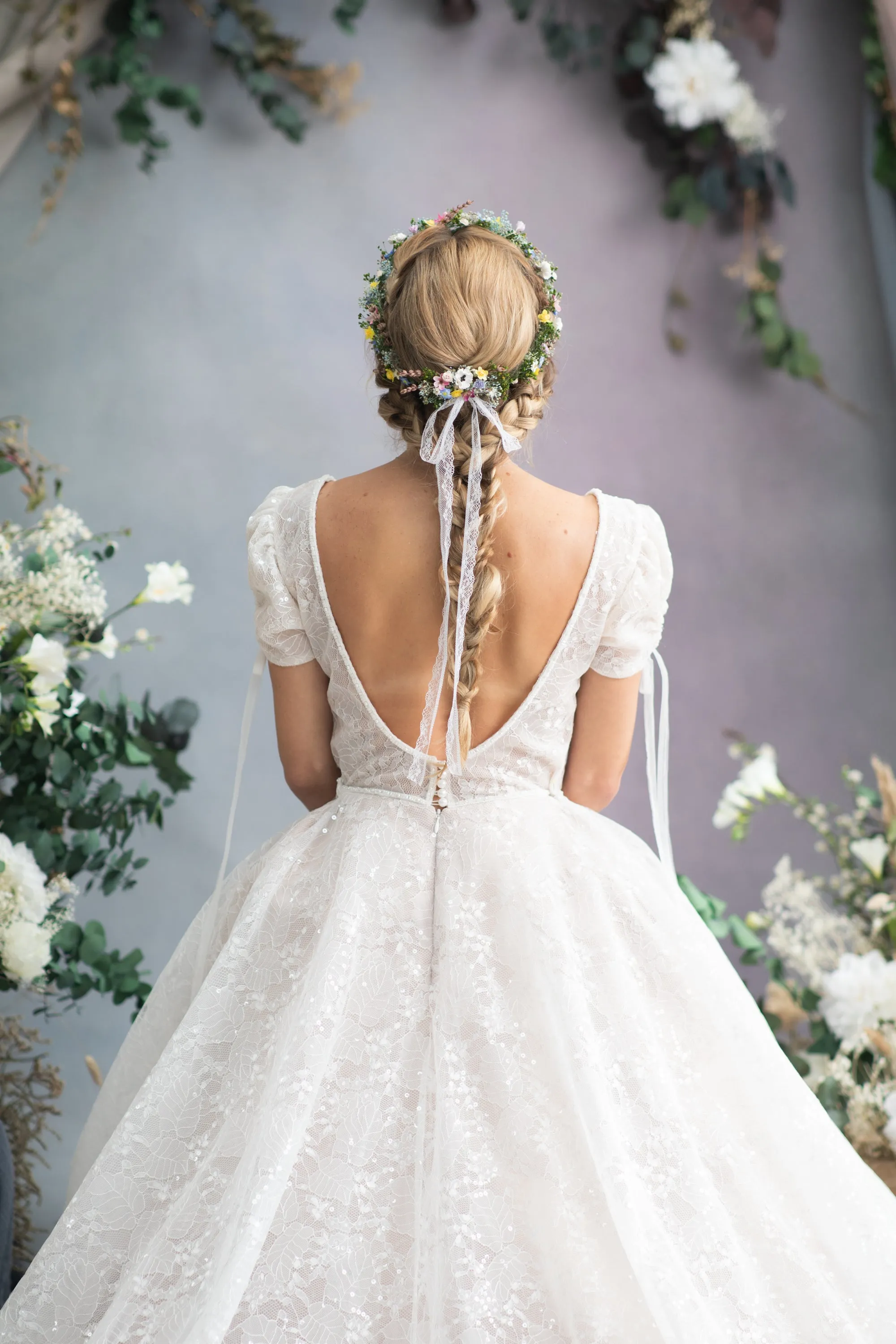 Meadow flower hair comb and hairpins
