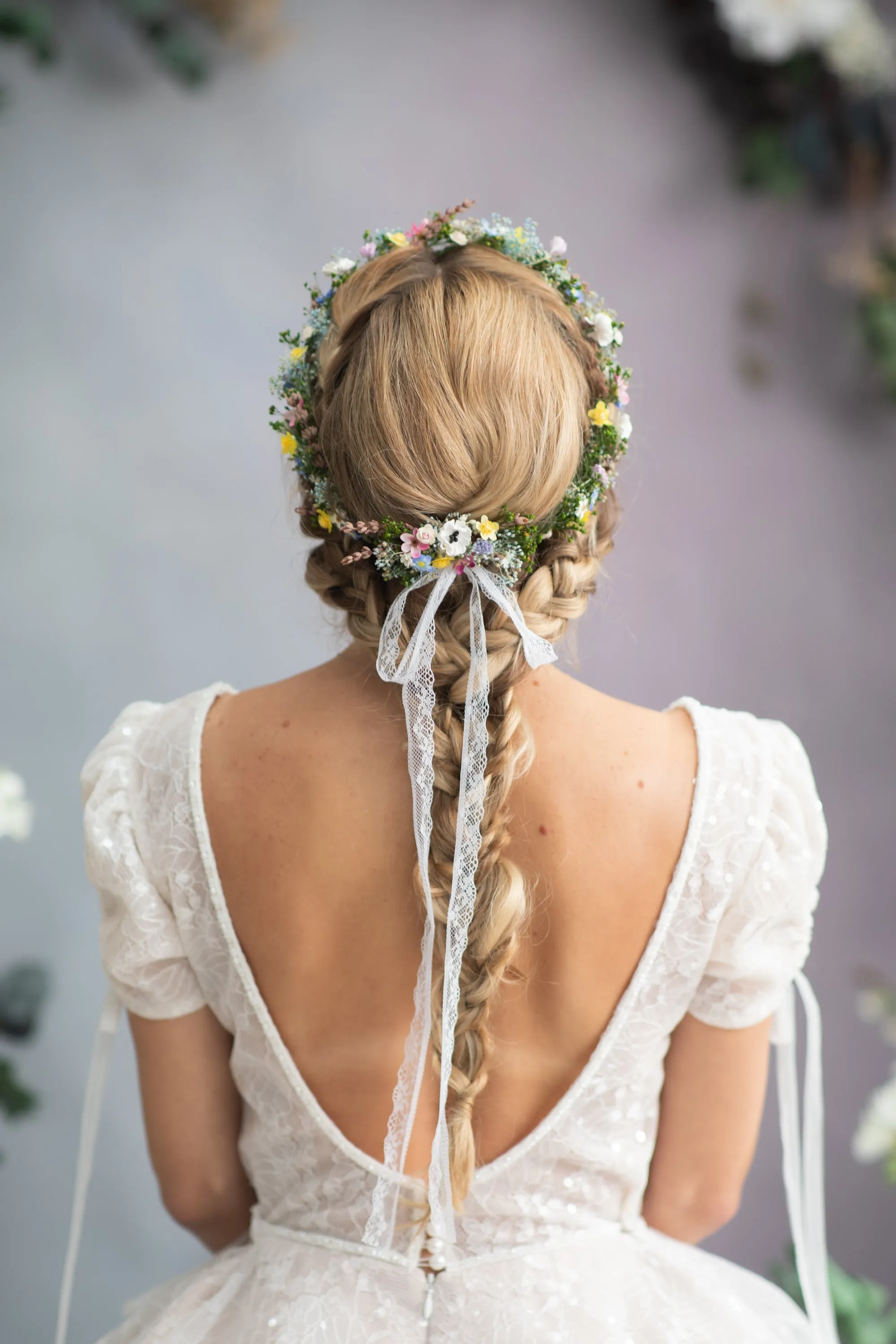 Meadow flower hair comb and hairpins