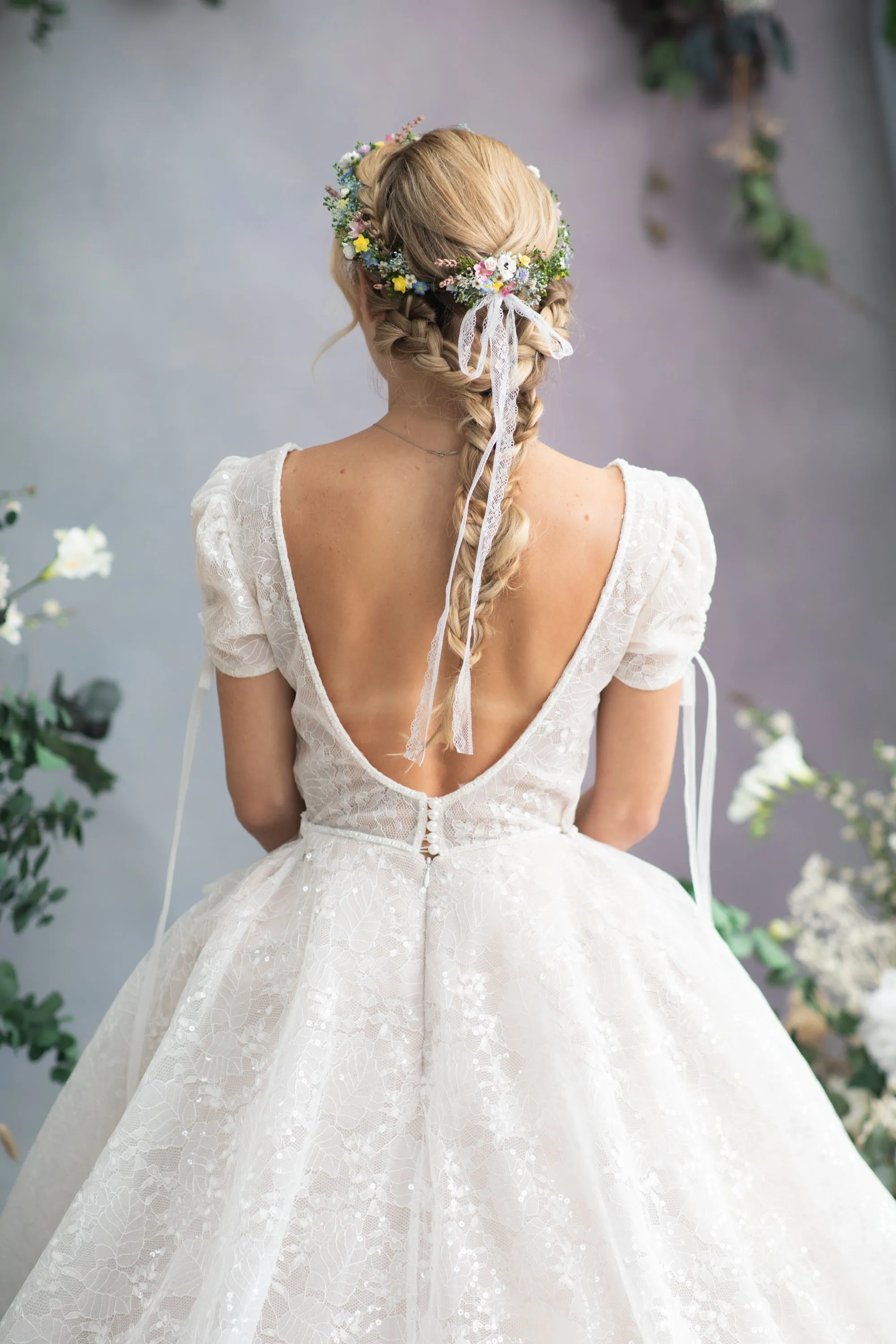 Meadow flower hair comb and hairpins