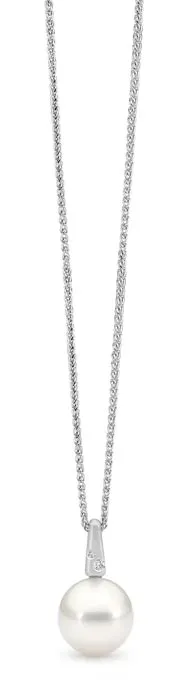 Modern Pearl & Diamond Pendant