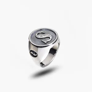 MONETA Silver Initial S Ring