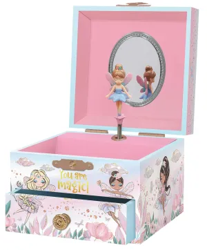 Musical fairy jewelry box - children's music box, spinning princess and mirror, jewelry box