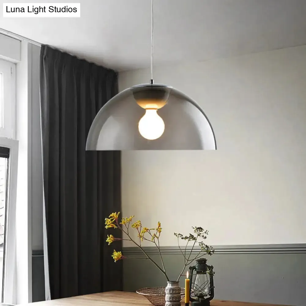 Nordic 1 Light Suspension Pendant: Red/Black/White Acrylic Shade Dome Ceiling Light