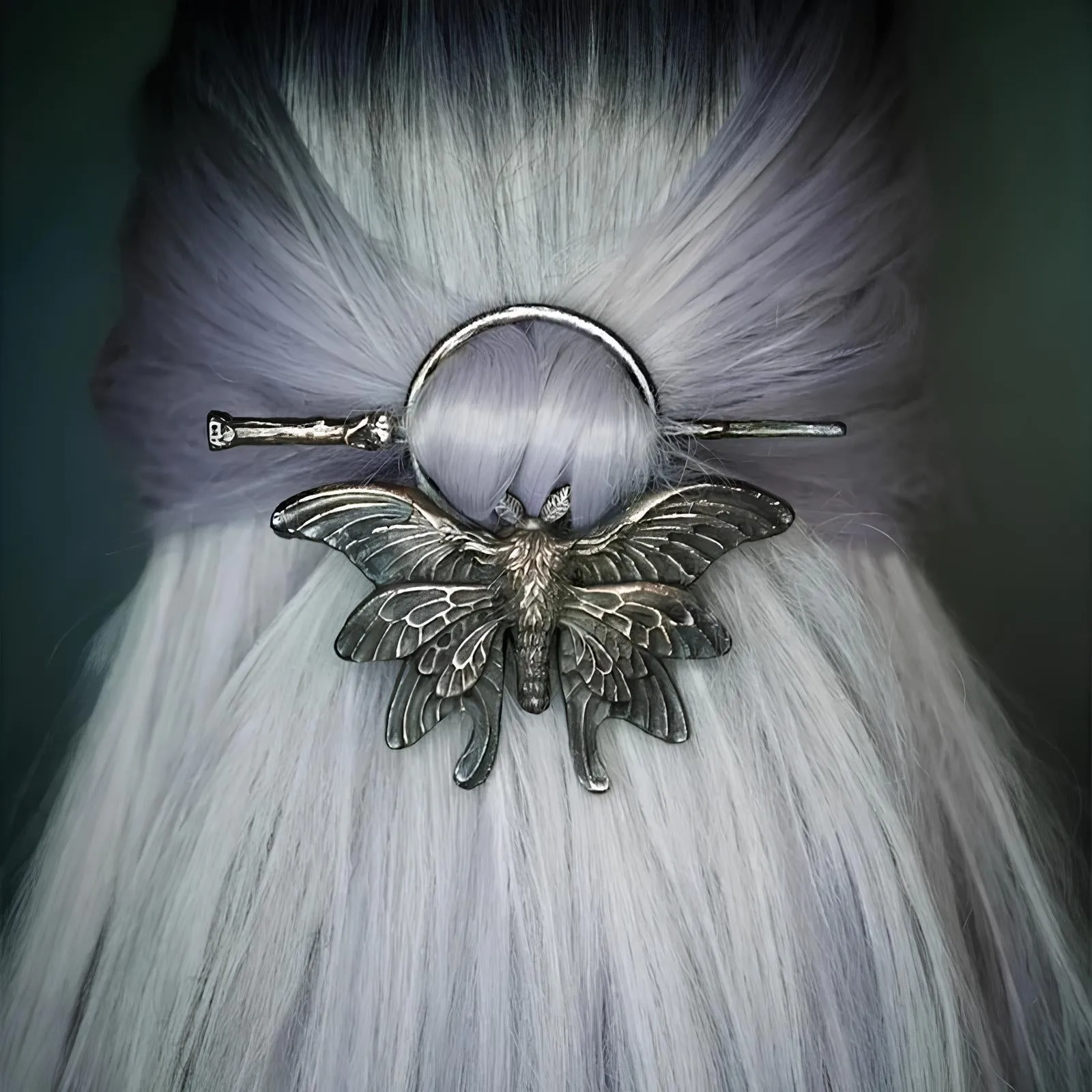 Nordic Gothic Metal Hair Stick  A Statement Headdress for Bold Elegance
