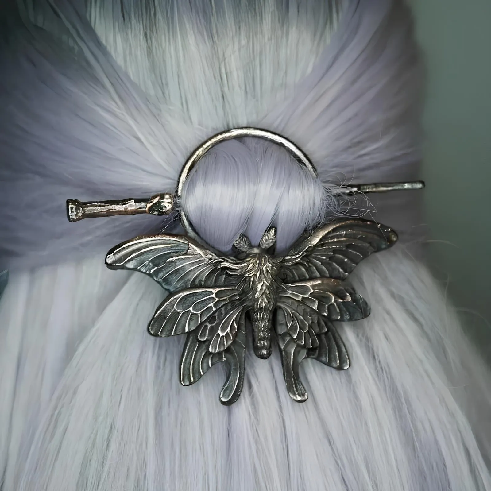 Nordic Gothic Metal Hair Stick  A Statement Headdress for Bold Elegance