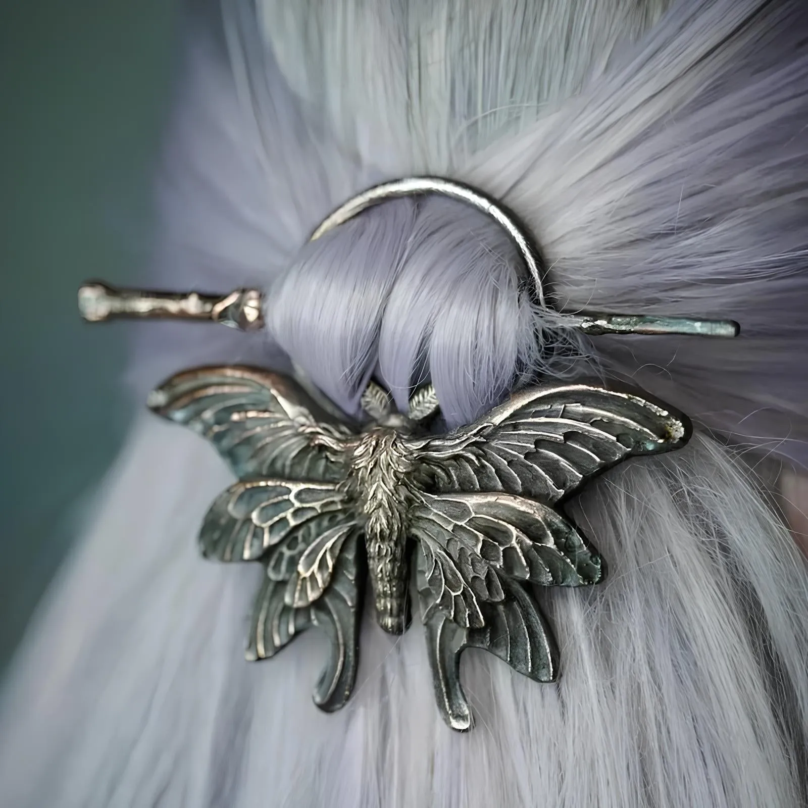 Nordic Gothic Metal Hair Stick  A Statement Headdress for Bold Elegance