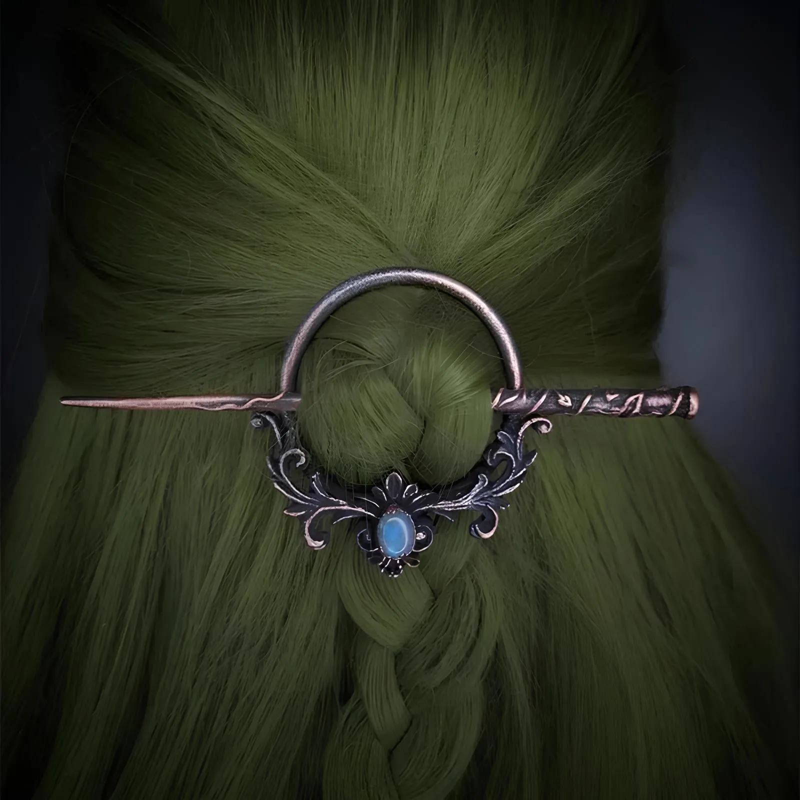 Nordic Gothic Metal Hair Stick  A Statement Headdress for Bold Elegance