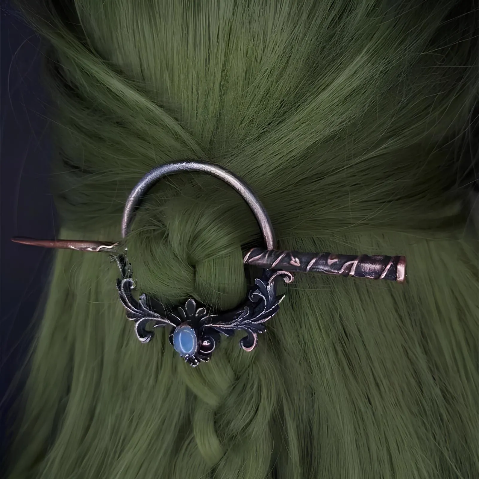 Nordic Gothic Metal Hair Stick  A Statement Headdress for Bold Elegance