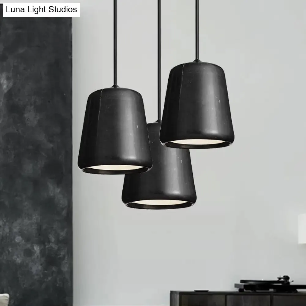Nordic White/Black Hanging Lamp with Marble Shade - Ideal for Living Room Down Lighting