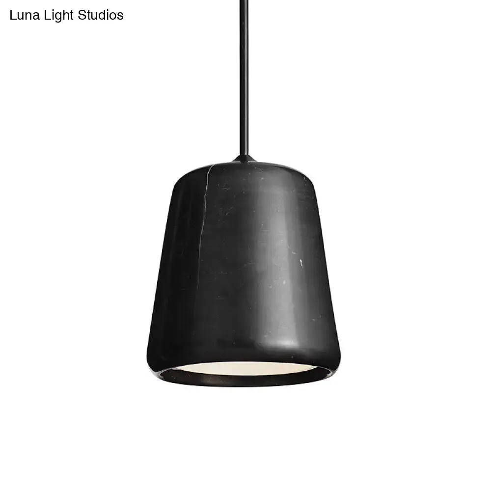 Nordic White/Black Hanging Lamp with Marble Shade - Ideal for Living Room Down Lighting