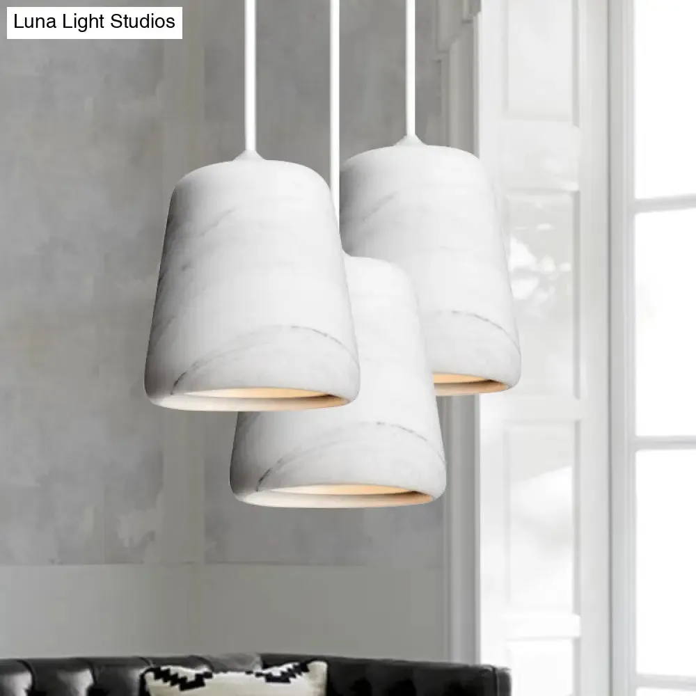 Nordic White/Black Hanging Lamp with Marble Shade - Ideal for Living Room Down Lighting
