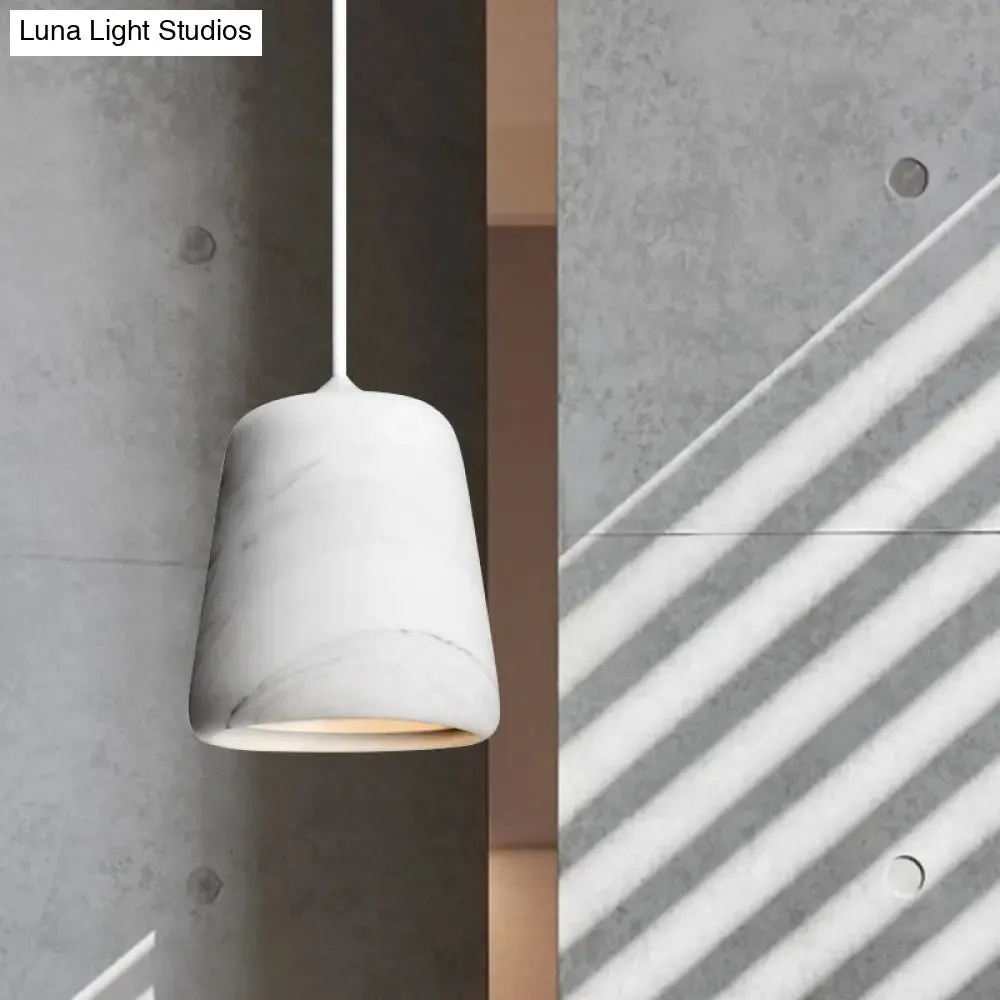 Nordic White/Black Hanging Lamp with Marble Shade - Ideal for Living Room Down Lighting