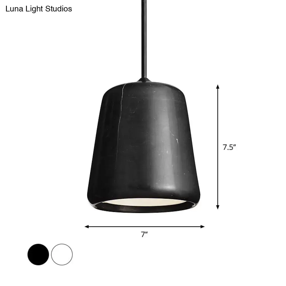 Nordic White/Black Hanging Lamp with Marble Shade - Ideal for Living Room Down Lighting