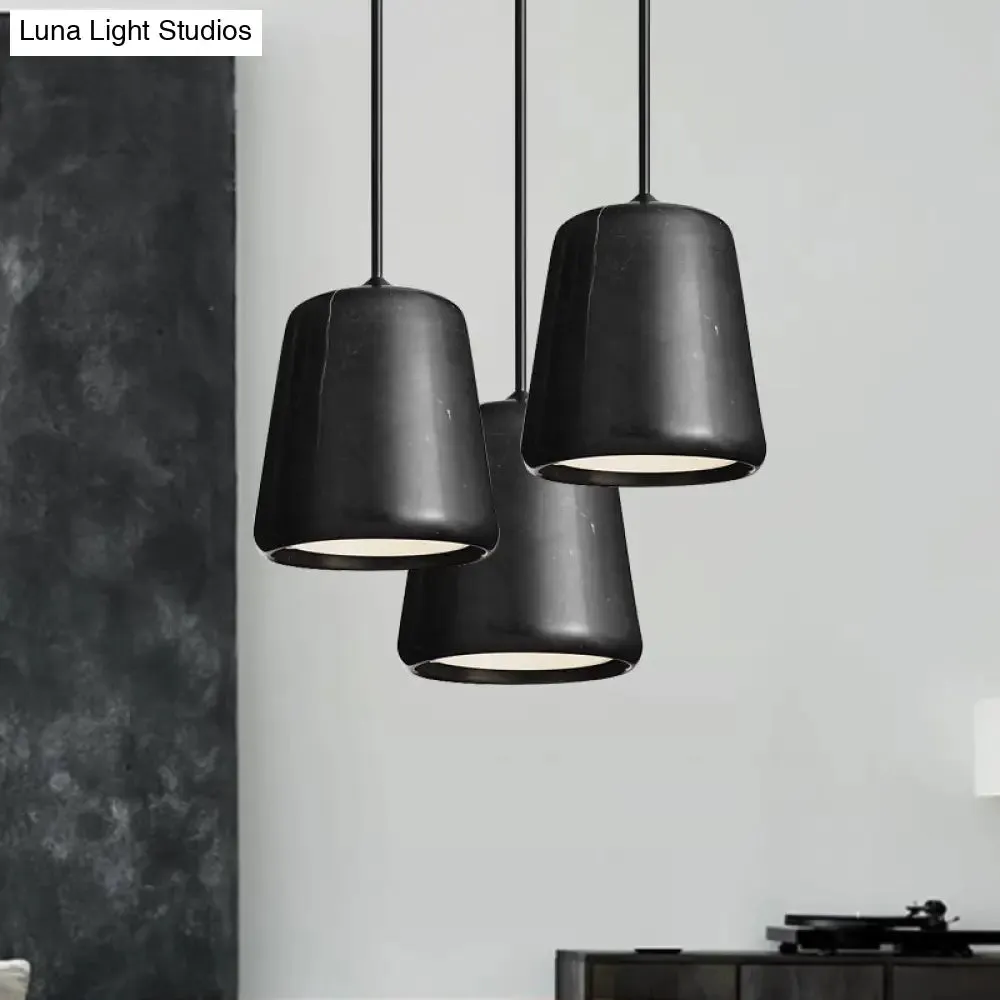 Nordic White/Black Hanging Lamp with Marble Shade - Ideal for Living Room Down Lighting