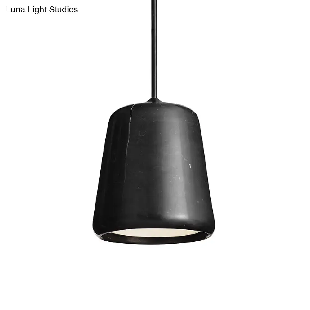 Nordic White/Black Hanging Lamp with Marble Shade - Ideal for Living Room Down Lighting
