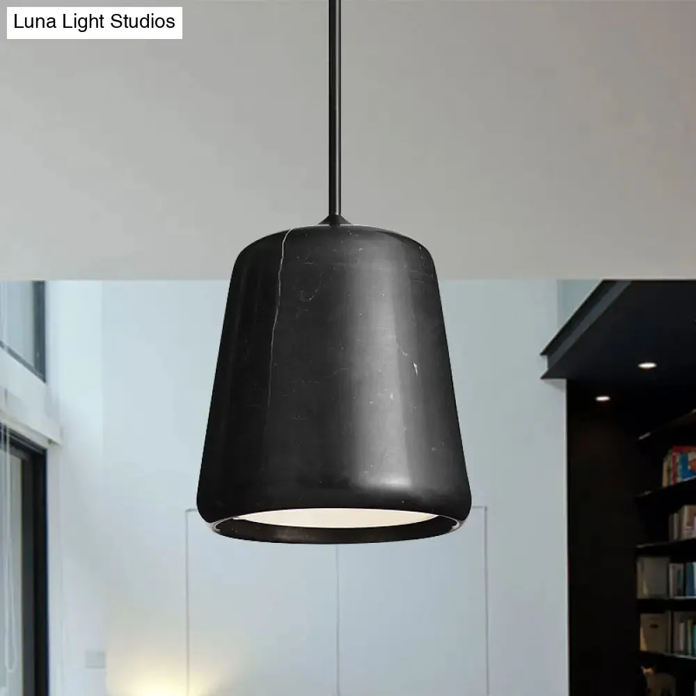 Nordic White/Black Hanging Lamp with Marble Shade - Ideal for Living Room Down Lighting