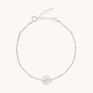 October Cosmos Silver Birthflower Bracelet