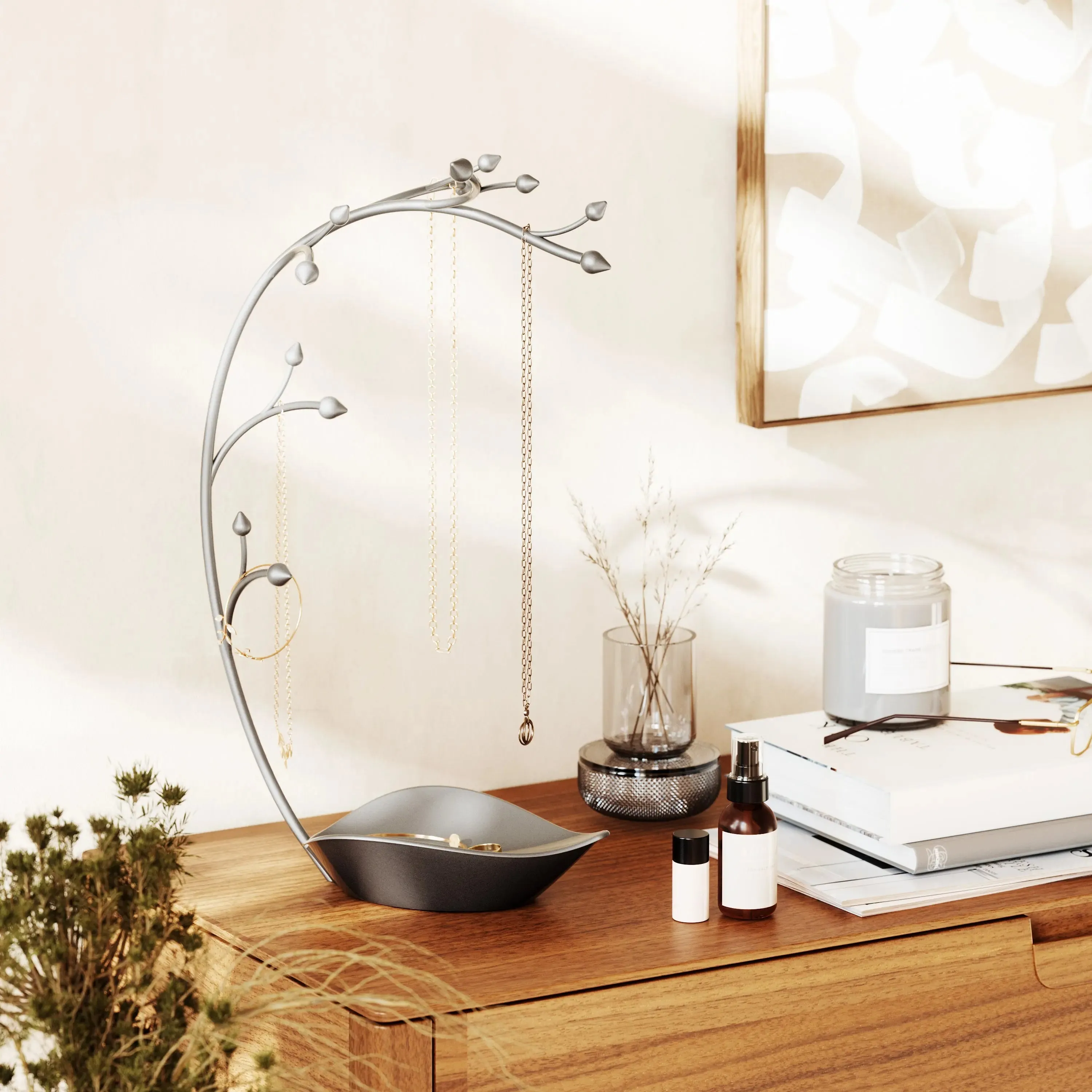 Orchid Jewelry Stand - Gun Metal