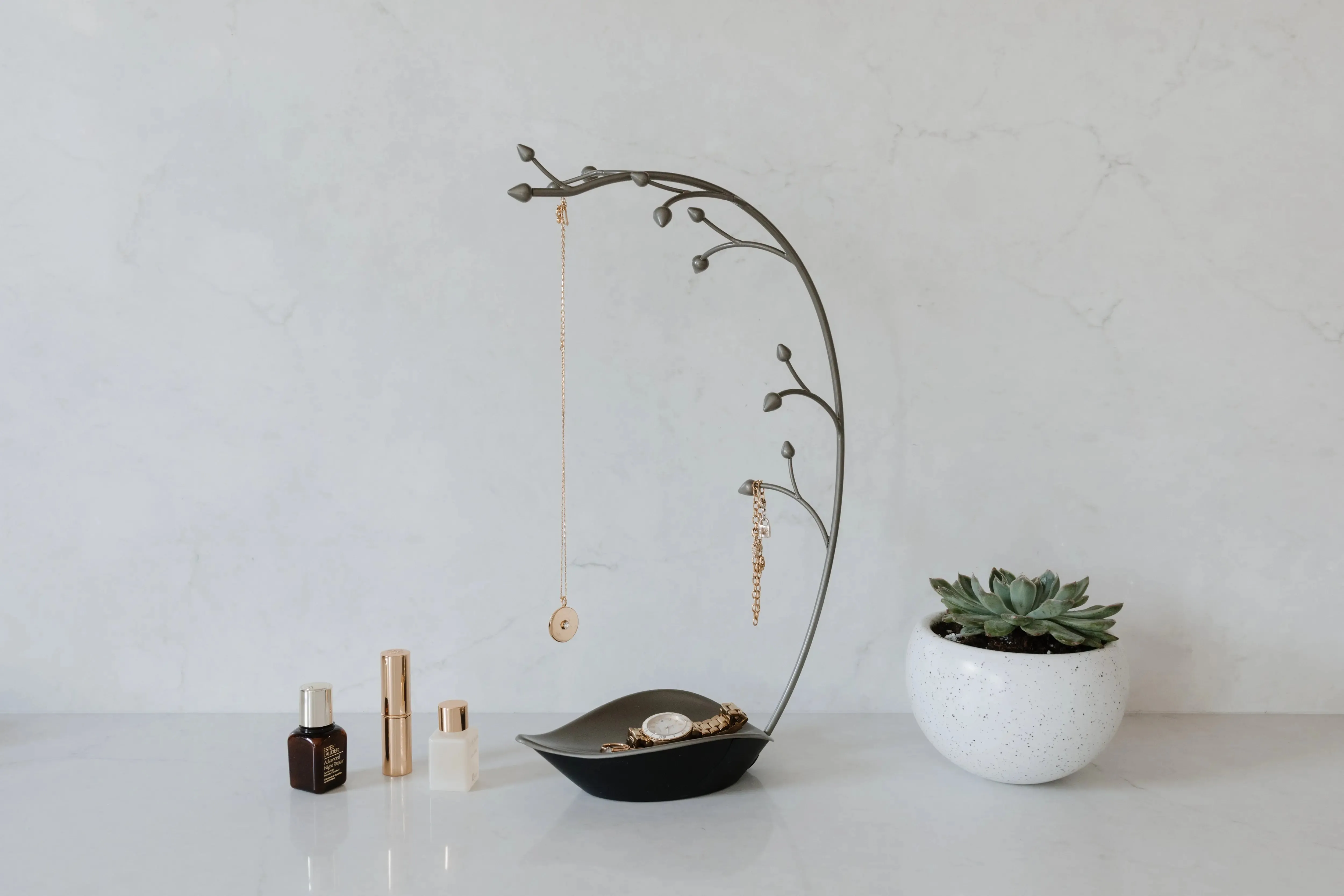 Orchid Jewelry Stand - Gun Metal
