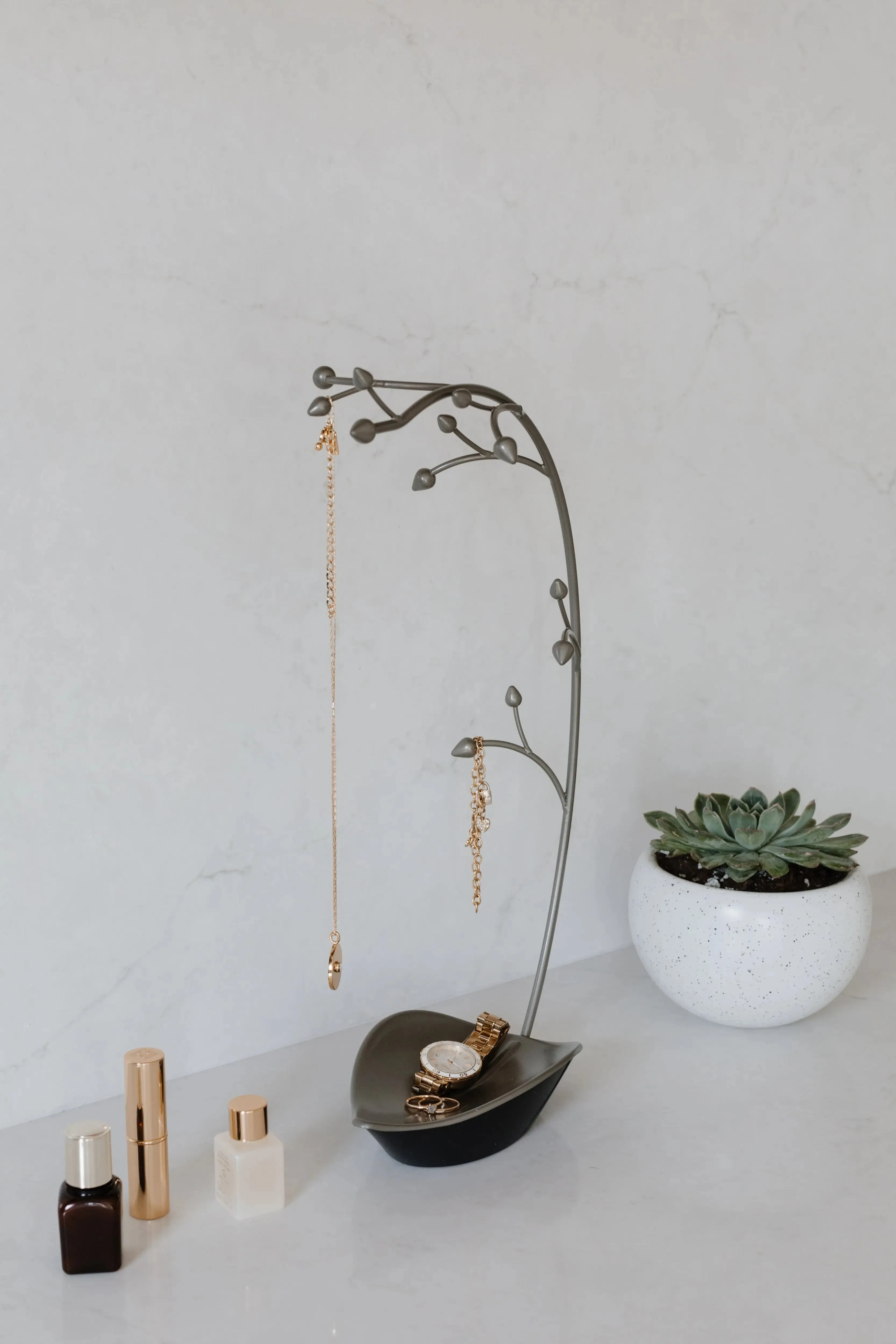 Orchid Jewelry Stand - Gun Metal
