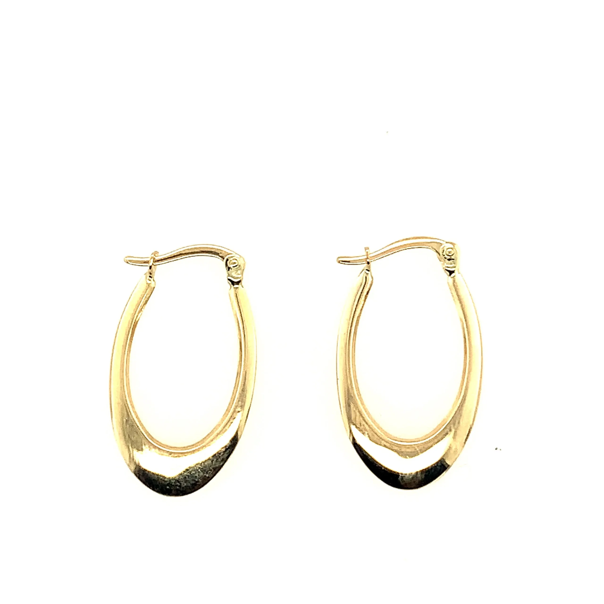 Oval Polished Hoop Earrings