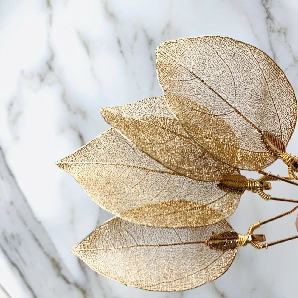 P122. Bridal gold/silver leaf hairpins, bridesmaid hairpins set