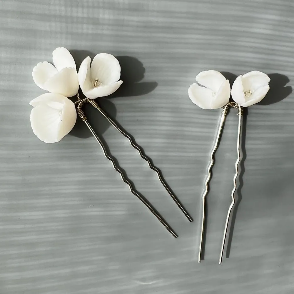 P197. Floral wedding hair pins