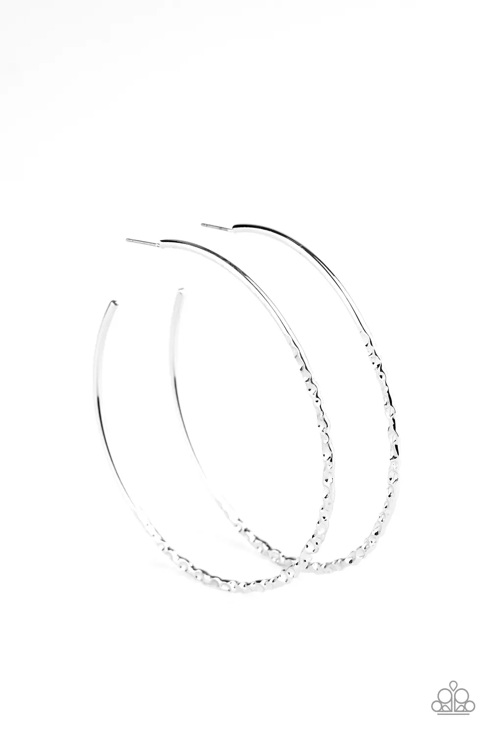 Paparazzi Earring ~ Embellished Edge - Silver