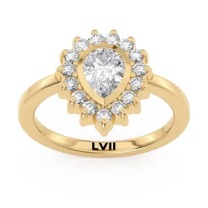 Pear Shaped Engagement Rings Vintage Inspired Lab Grown Diamond Rings - The Octavia Ring