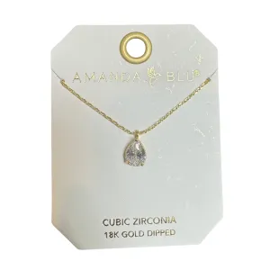 Pear Shaped Solitaire Necklace