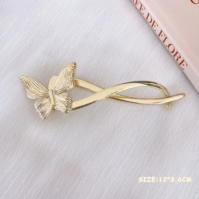Pearl Crystal Metal Hair Claw