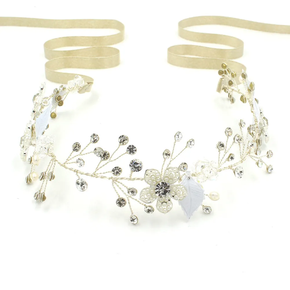 Pearl Crystal Ornament Crown Wedding Hair Jewelry