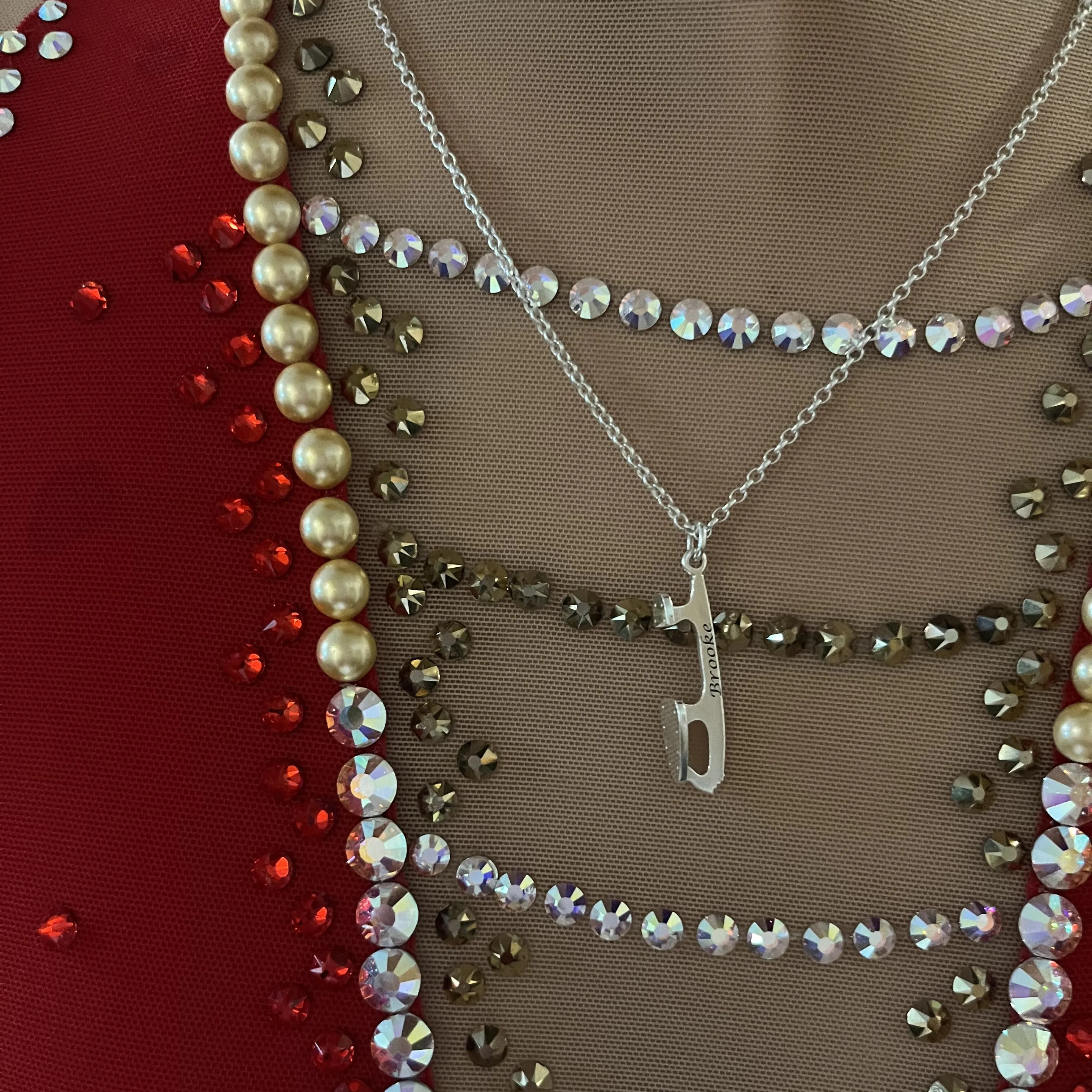 Personalised Silver Ice Skating Necklaces