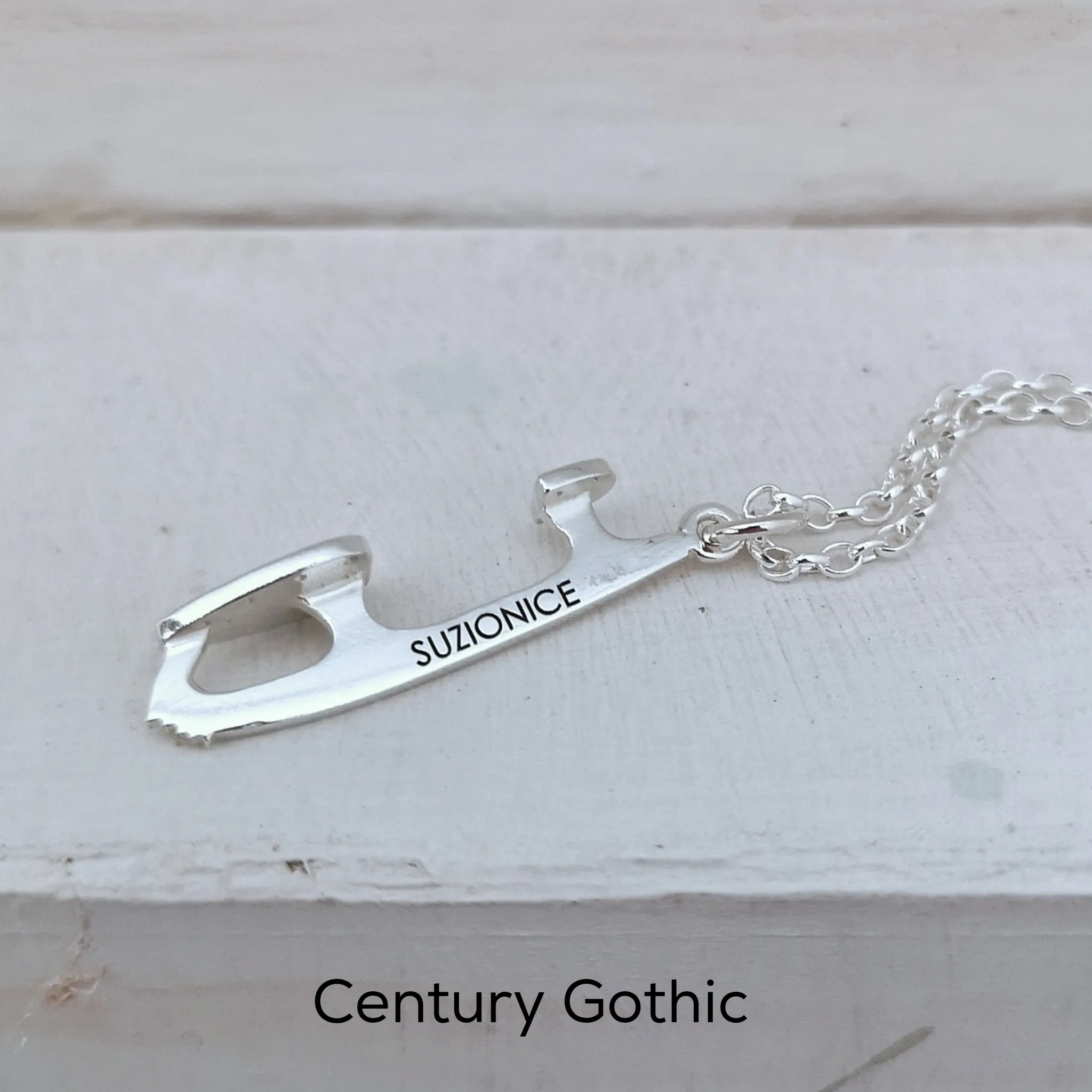 Personalised Silver Ice Skating Necklaces