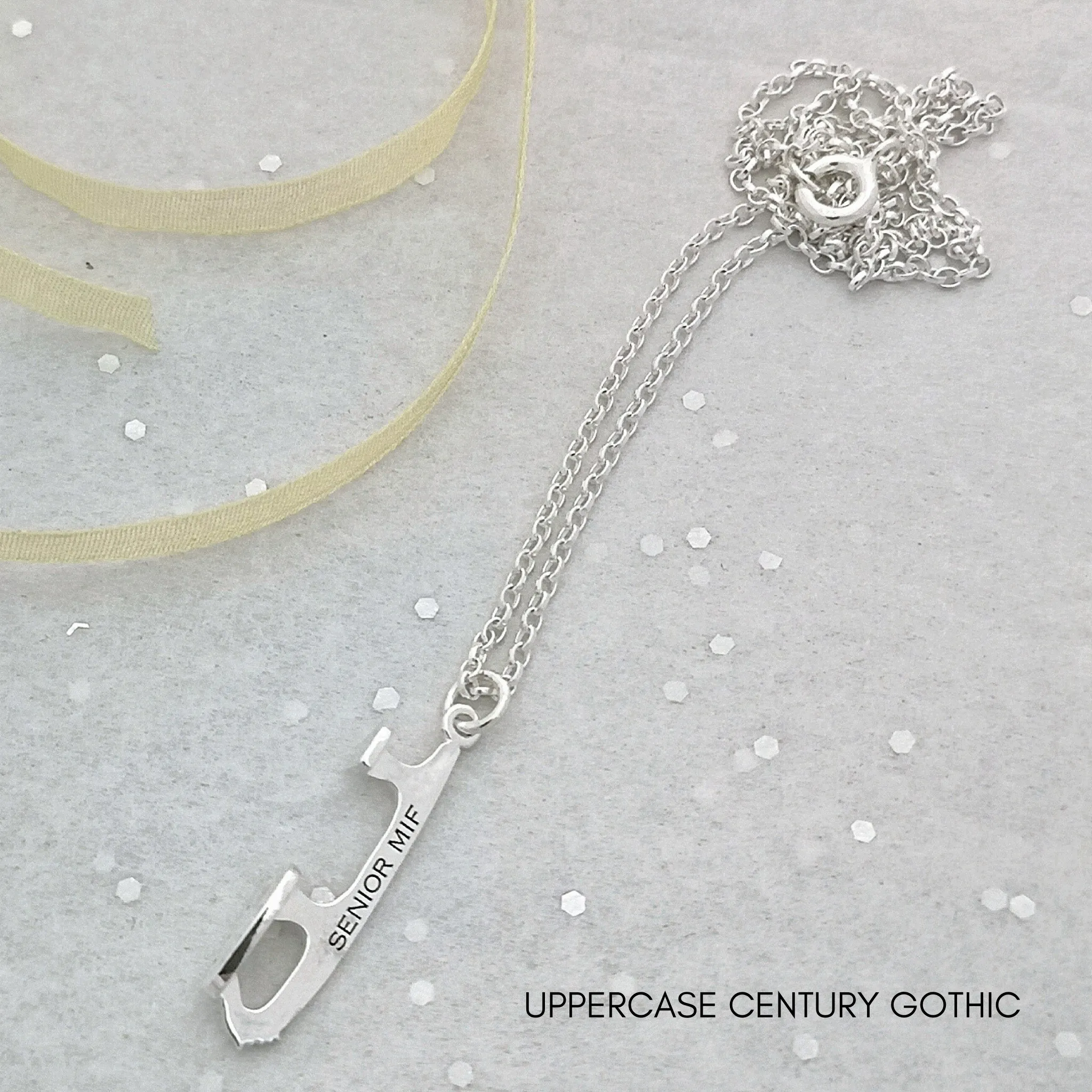 Personalised Silver Ice Skating Necklaces