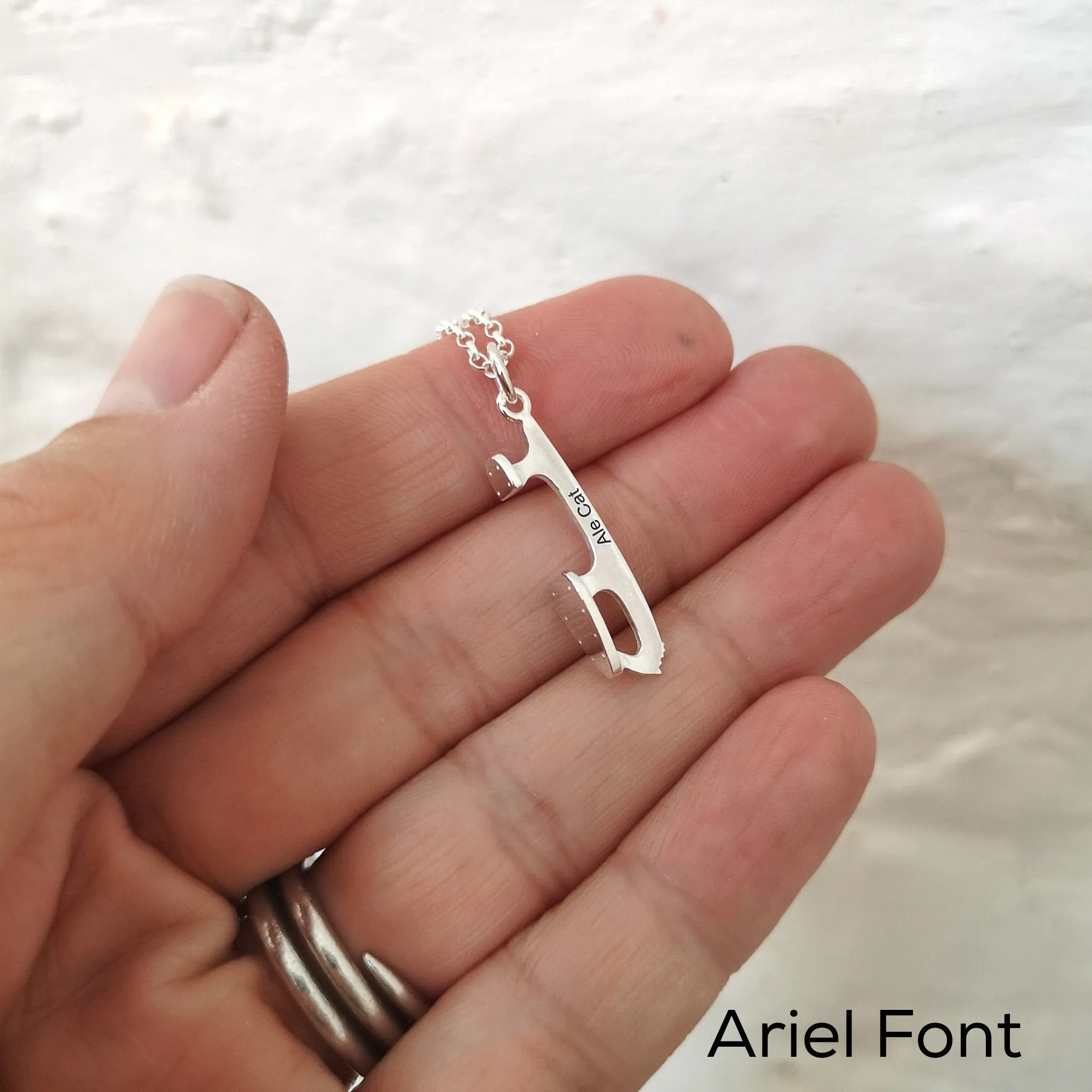 Personalised Silver Ice Skating Necklaces
