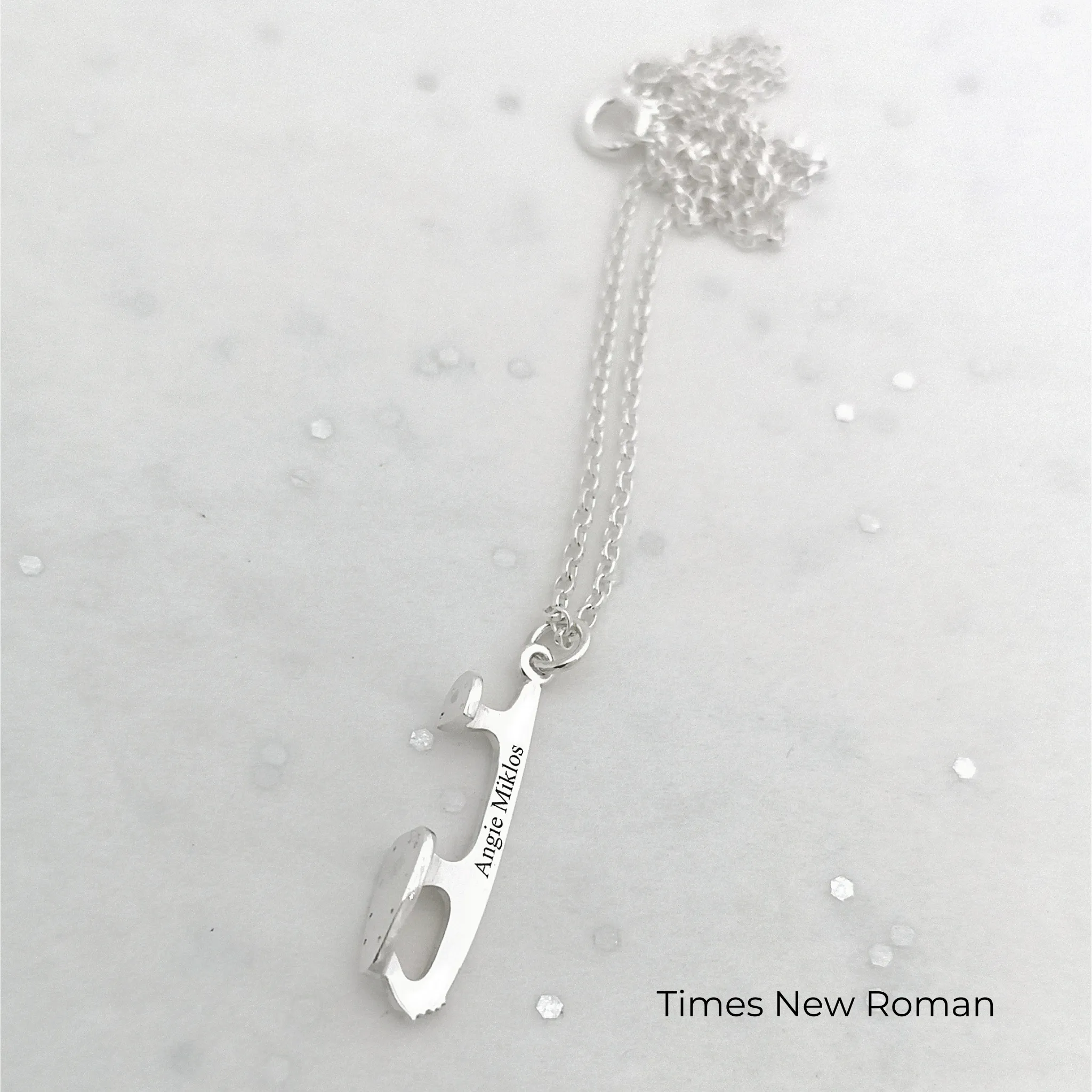 Personalised Silver Ice Skating Necklaces