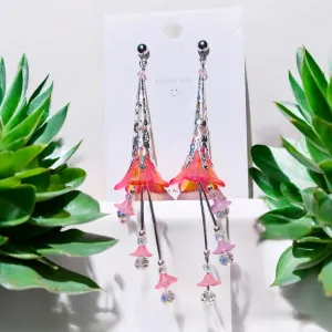 Pink and yellow Bohemian Bloom Earrings