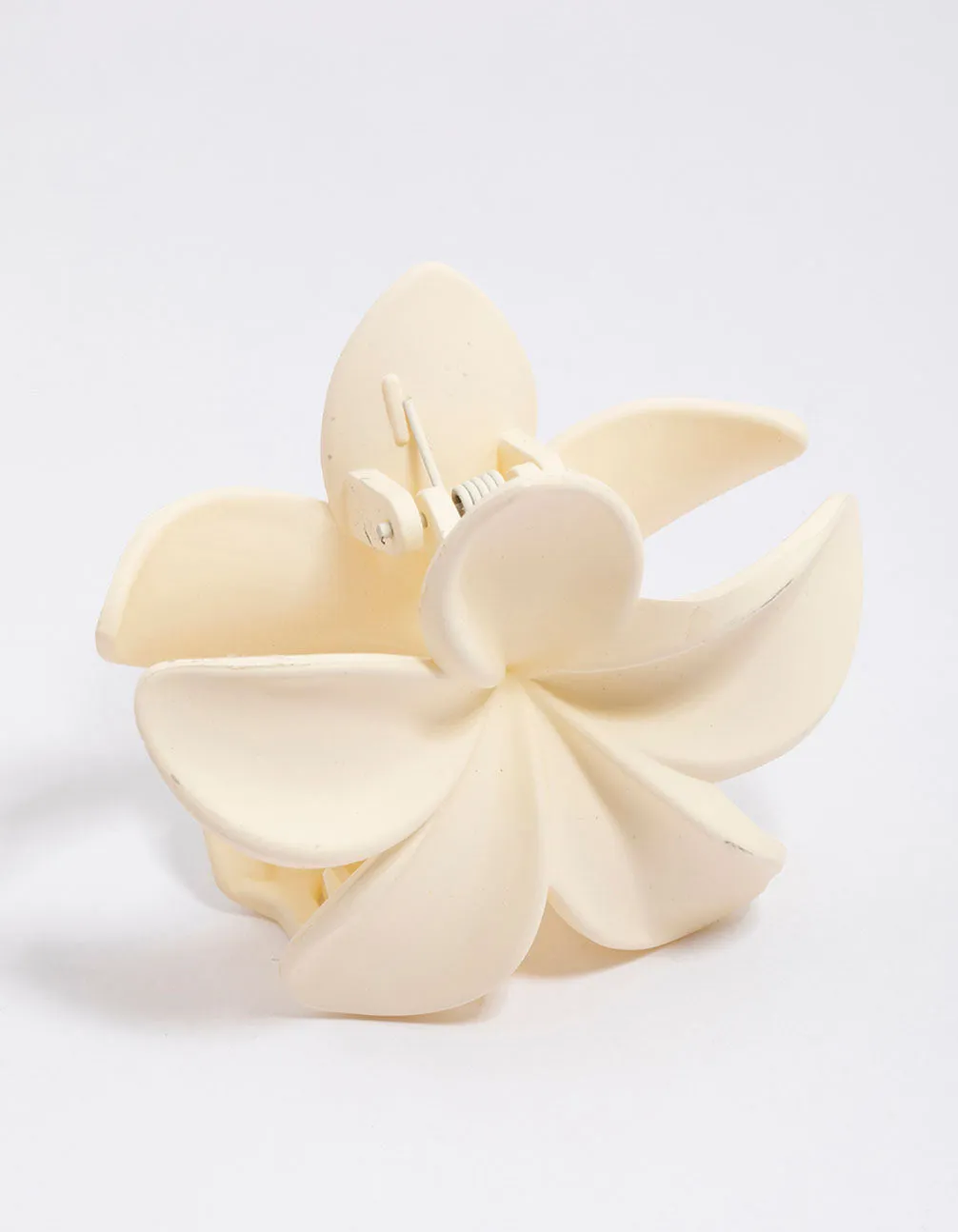 Plastic White Tropical Flower Claw Clip