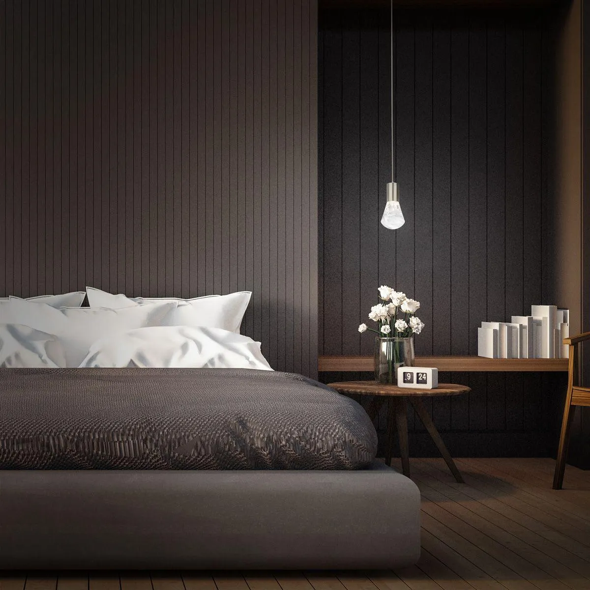 Plum 6 in. LED Pendant Light Satin Nickel Finish