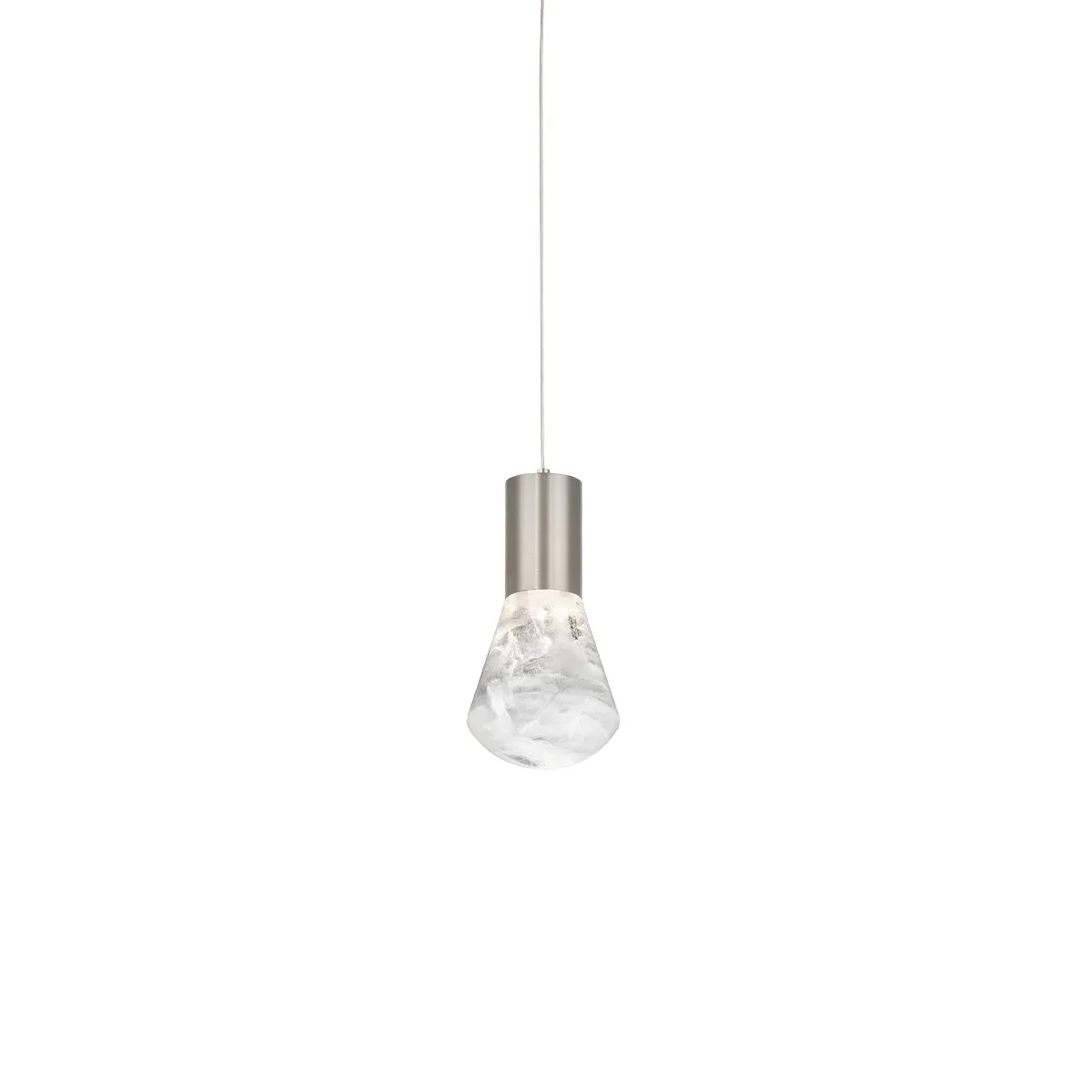 Plum 6 in. LED Pendant Light Satin Nickel Finish