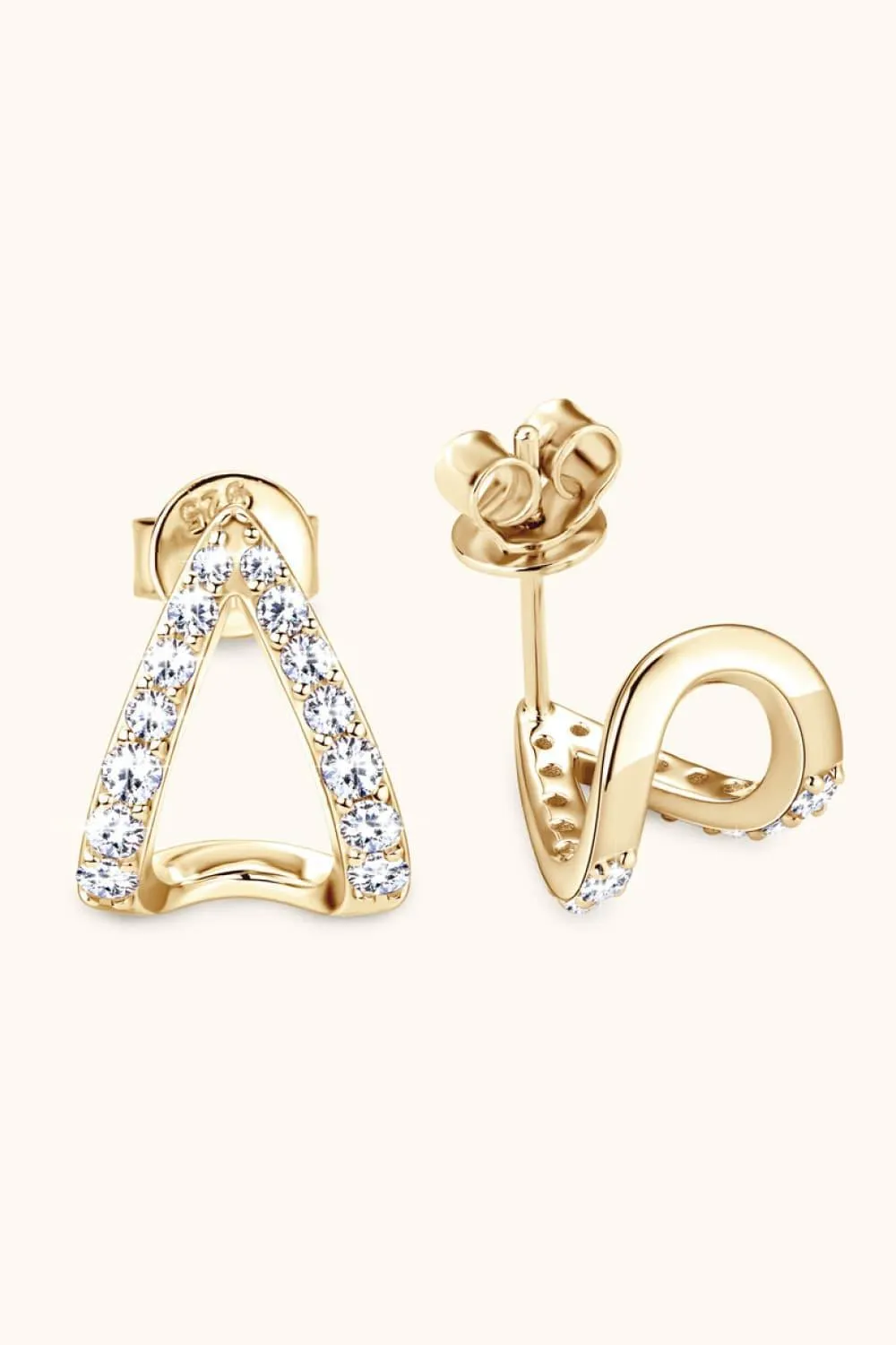 Polished Shine 925 Sterling Silver Moissanite Earrings