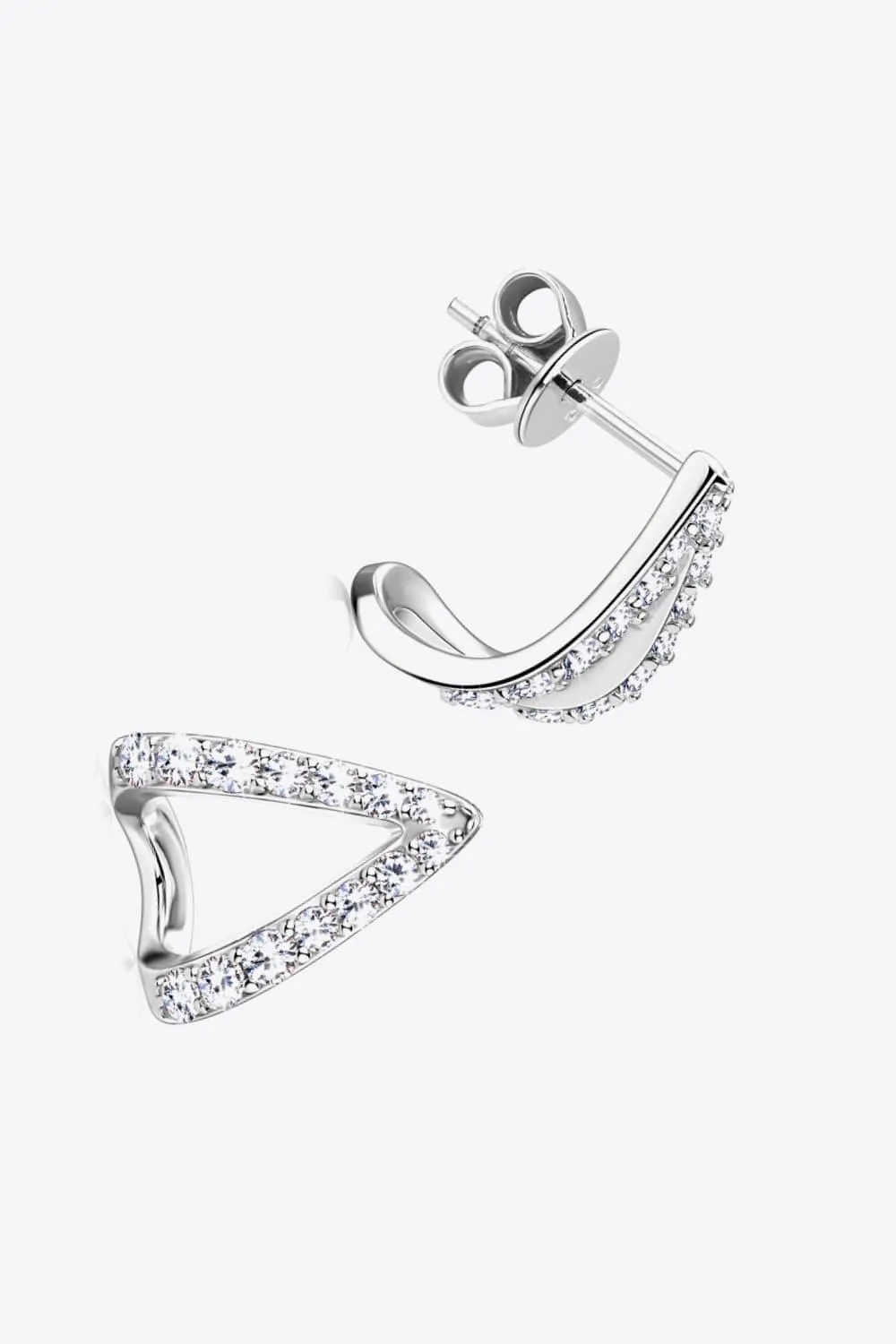 Polished Shine 925 Sterling Silver Moissanite Earrings
