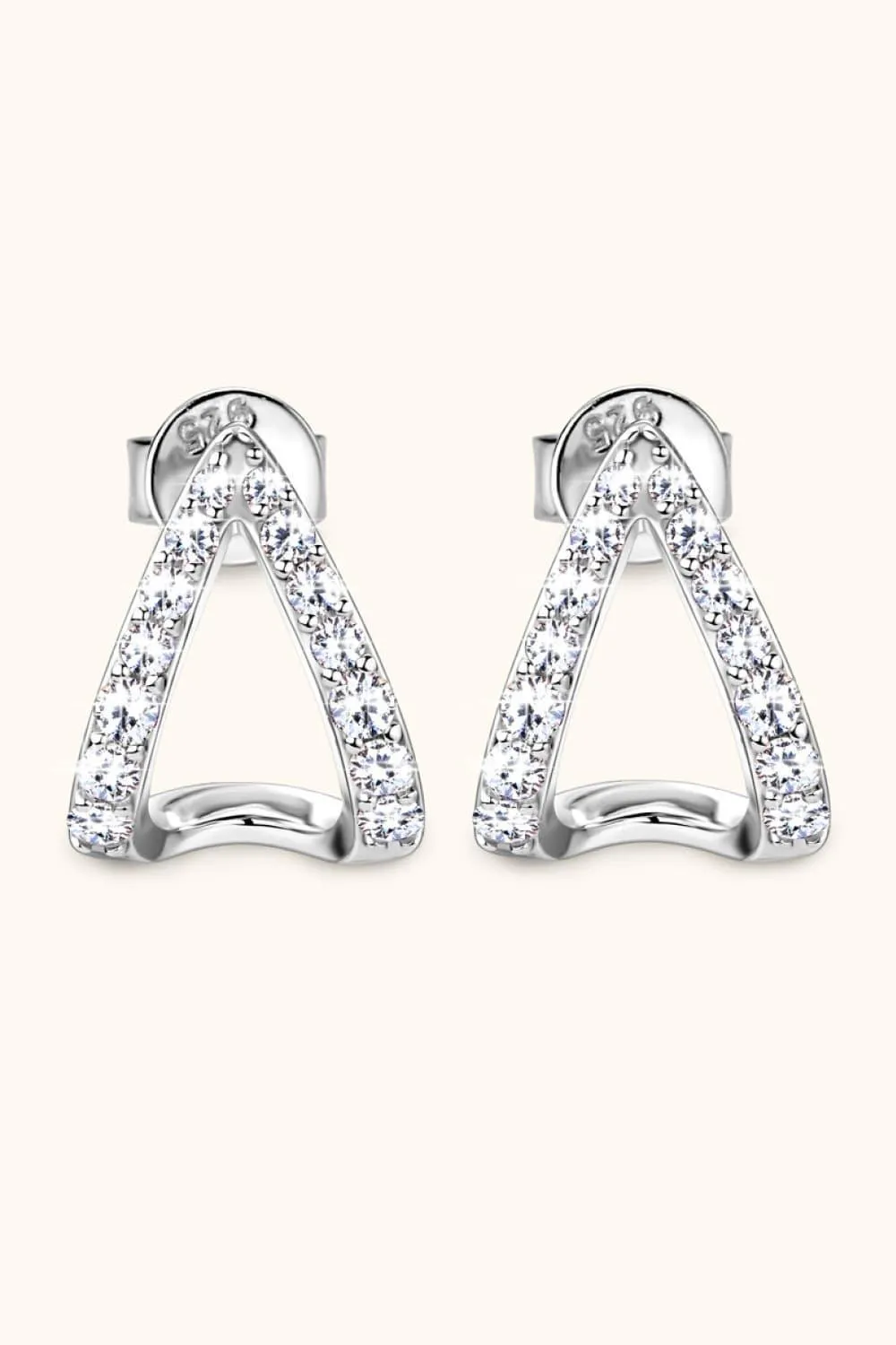 Polished Shine 925 Sterling Silver Moissanite Earrings