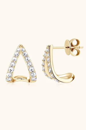 Polished Shine 925 Sterling Silver Moissanite Earrings