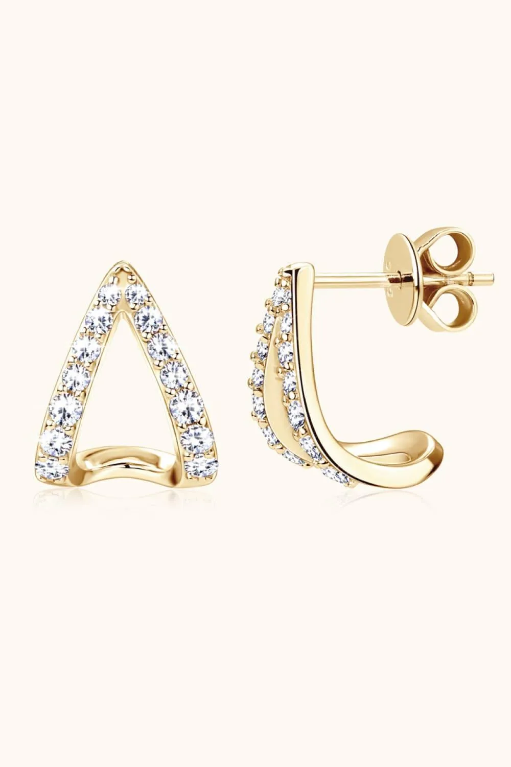 Polished Shine 925 Sterling Silver Moissanite Earrings