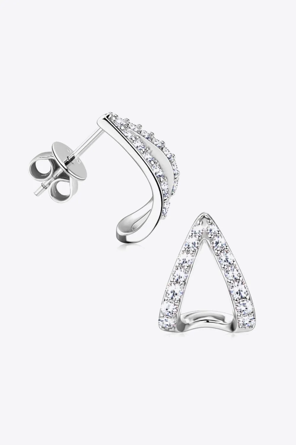 Polished Shine 925 Sterling Silver Moissanite Earrings